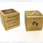 2x2in handmade and custom engraved baby block keepsake